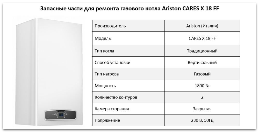 Купить запчасти Ariston CARES X 18 FF в Симферополе