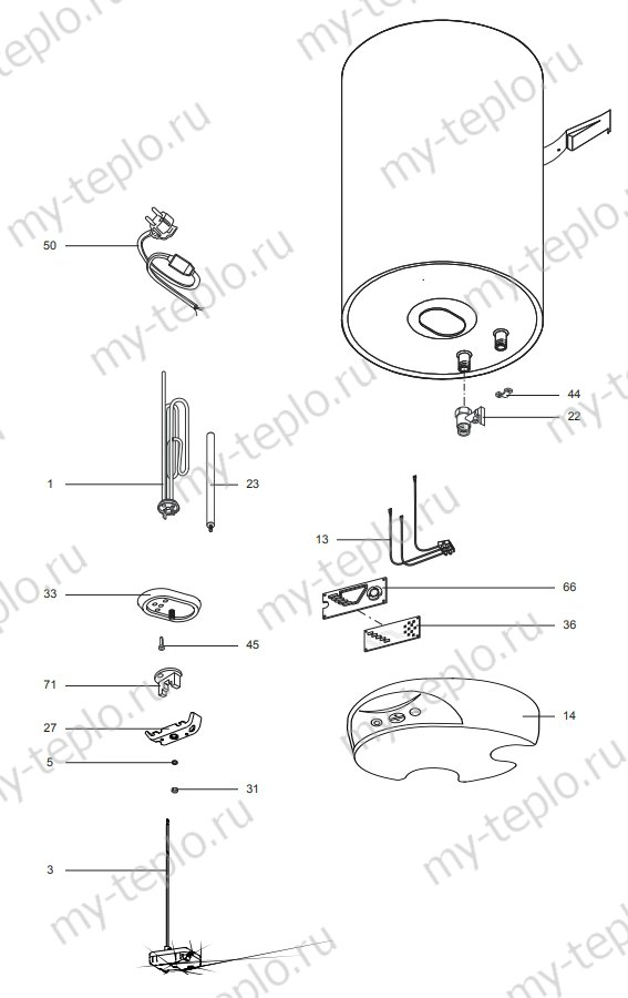 Запчасти Ariston ABS PLT ECO 50 V SLIM купить в Симферополе
