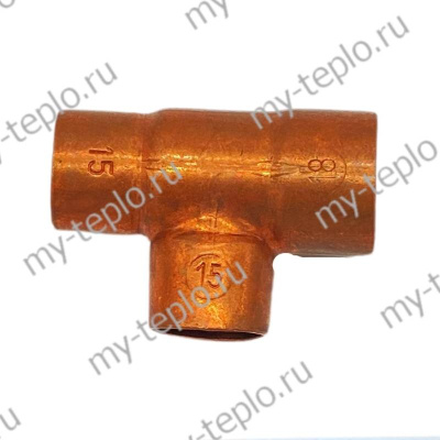 Медь Тройник переходной 18х15х15 пайка